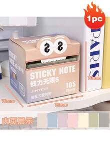 105/108pcs Pearl Luster Pullout Transparent Material Sticky Notes, Can Be Written With Gel Pen And Ballpoint Pen, Memo Stickers, High-End Appearance Memo Pad, Can Be Peeled Off And Reattached Without Trace, 6 Colors, Back To School Season - Multicolor - View 9