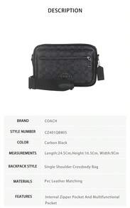 Bolso bandolera individual para hombre Coach con estampado CZ401QBMI5 - Negro carbón CZ401QBMI5 - Ver 6