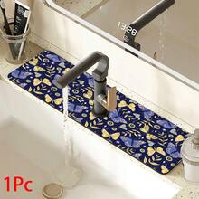 1pc Elegant Butterfly Pattern Faucet Cover, Polyester, Quick Drying, Easy To Clean, Suitable For Kitchen And Bathroom, Easy Installation, Daily Decor, Gift, Bathroom Mat, Faucet Cover, Faucet Accessory - Multicolor - View 14