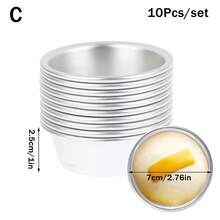 10 Uds Puto taza pastel molde aleación de aluminio huevo tarta taza magdalenas cocina molde para hornear horno redondo sartén pastelería postre molde AP8U - C - Ver 2