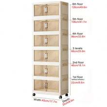 1pc 45cm/17.7in Foldable Storage Cabinet, Home Living Room Toy Storage Rack, Snack Storage Cabinet, Kitchen Storage Cabinet, Christmas Gift, Storage Box, Under Bed Storage - Multicolor - View 16