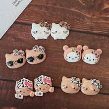 SANRIO Hello Kitty豹纹吊坠，带蝴蝶结树脂配件，DIY串珠工艺材料，珠宝和手机壳制作用品 - Charms - 查看 3