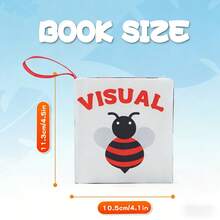 Libro de tela de 4 páginas - Libro de aprendizaje temprano con tema visual que produce sonido de arrugado para promover el desarrollo auditivo del bebé, libro de tela suave, lavable y resistente a desgarros - Multicolor - Ver 2