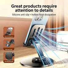 360°旋转全金属手机支架，优质机械稳定桌面支架，平板电脑和智能手机通用支架 - 彩色 - 查看 2