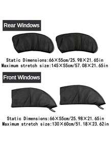 2/4pcs Universal Car Window Mesh Curtains, Anti-Mosquito & Anti-Insect, 30% Sun Protection & Heat Insulation, Dust-Proof, Ultra-Breathable Mesh Design, Fits 99% Of Car Side Windows, Effective Mosquito & Insect Protection, Privacy Protection, Light Blocking & Anti-Peeking, Easy Installation, Secure Fit, Does Not Affect Window Operation - A - View 4