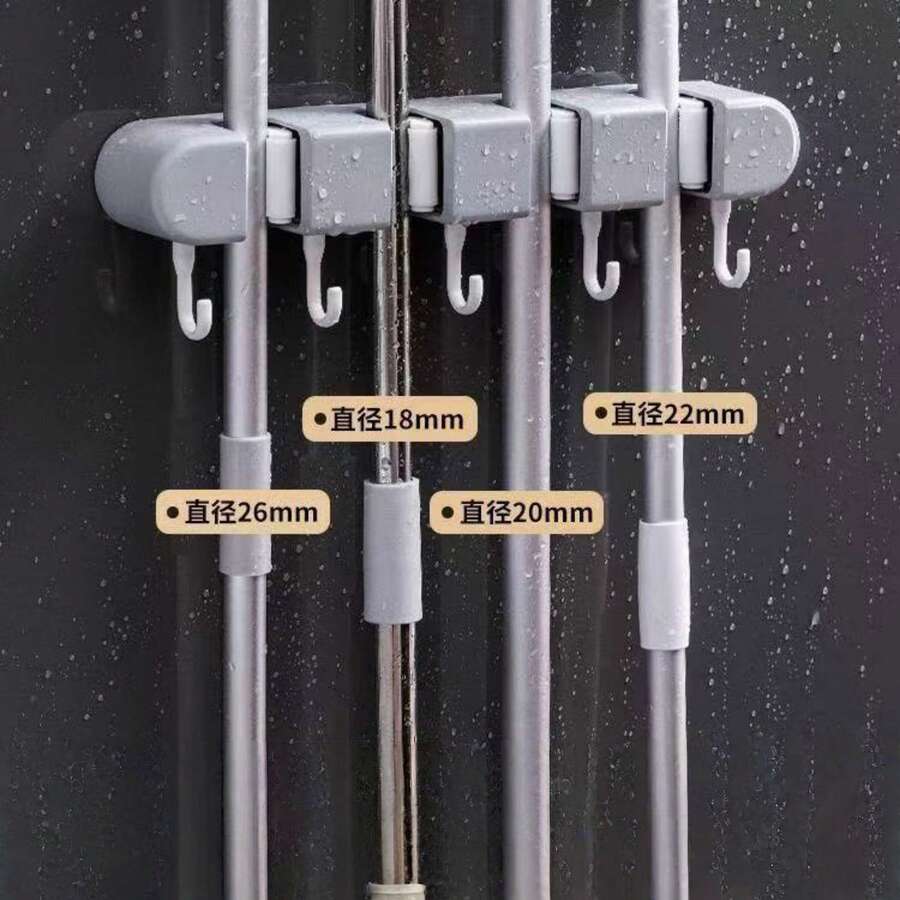 1pc ABS Mop Holder, Modern Wall Mounted Mop Holder For Home - Multicolor - View 1