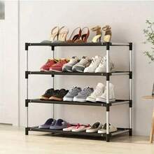 Estantería de zapatos minimalista de metal, organizador de almacenamiento de varios niveles, diseño resistente al agua y ahorrador de espacio, adecuado para el hogar, la oficina, la entrada, el dormitorio, el pasillo y el armario - Multicolor - Ver 6