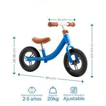Balance Bike Without Pedals For Children, Green,  And Adjustable For Learning - 藍色的 - 查看 2