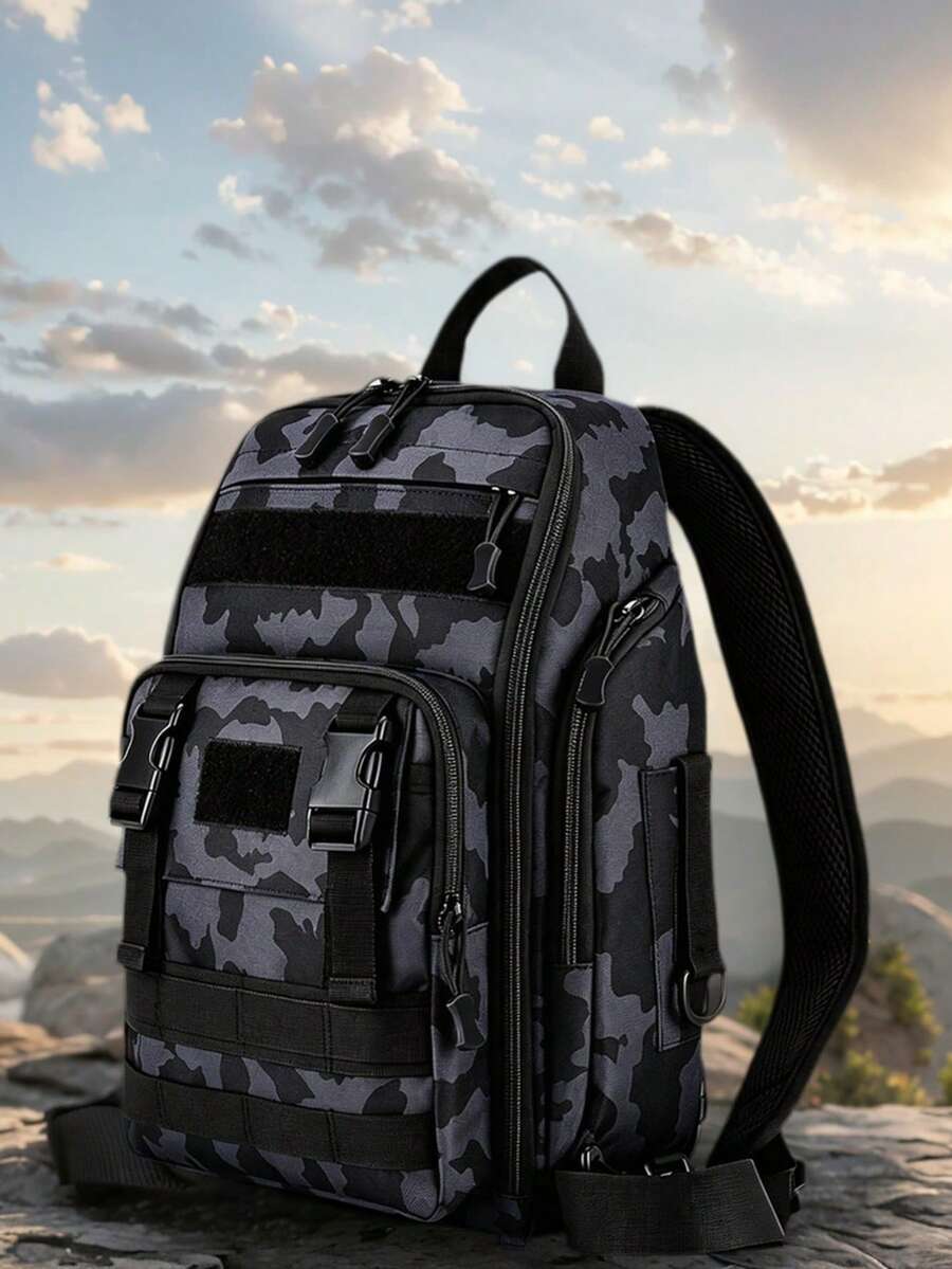 Mochila para equipo de pesca, mochila táctica militar, mochila táctica de un solo hombro, bolsa de almacenamiento de equipo de pesca, bolsa de aparejos, mochila de asalto Molle, mochila táctica para senderismo y montañismo - Multicolor - Ver 1