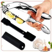 1pc/Pack, Stainless Steel Garlic Press Tool, Manual Minced Garlic Chopped Garlic Tool, Garlic Press Crusher, Manual Garlic Chopper, Stainless Steel Garlic Mincer, Kitchen Garlic Tool, Garlic Processing Tool, Ginger Crusher, Nut Chopper, Herb Chopper, Kitchen Supply, Cooking Tool, Home Kitchen Essential, Sturdy Build, Long Lasting Performance, Non Slip Handle, Comfortable Grip, Easy To Wash Thoroughly, Space Saving, Portable For Camping, No Mess, Fast Mincing, Household Cooking Accessory, Practical Kitchen Tool, Daily Use Gadget, Garlic Squeezing Tool - Silver - View 2