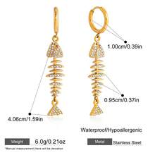 S SHOPBOHO 1 chiếc dây chuyền hình xương cá màu vàng, khóa cài OT mạ vàng, dây xích nhiều lớp hình chữ V, kiểu dáng đơn giản, thanh lịch, làm bằng thép không gỉ, chống thấm nước, dành cho nữ. - Xương cá - Xem 6