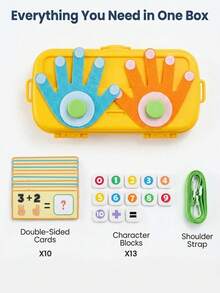 Tactile Finger Counting Math Toy Suitable For Toddlers, Montessori Board For Learning Addition And Subtraction Through Touch, Preschool Learning Activity For 3-5 Years Old, Kindergarten STEM Education Set - Multicolor - View 13
