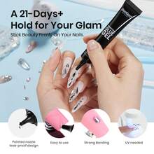 15ML Nail Rhinestone Glue Set Beetles, Gel Nail Glue With 120+2000Pcs AB Crystal Rhinestones, Double-Ended Cleaning Brush, Long Lasting Nail Art Adhesive, DIY Nail Decoration Accessories, Beauty Gifts For Girls & Women - Nail Art Glue & Rhinestones Set - 查看 4