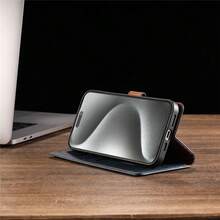 Ốp lưng kiêm ví da giả cao cấp tương thích với Apple Galaxy, có ngăn đựng thẻ và chân đế gập tiện dụng. - Màu xanh lam - Xem 8