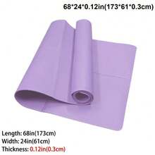1 pieza Esterilla de yoga EVA de 173x61cm, antideslizante y amortiguadora de golpes, sin olor, adecuada para principiantes, fitness, danza, uso en interiores/exteriores, diseño morado sencillo, ligera y portátil, diseñada para amantes del yoga, principiantes de fitness, aprendices de danza, entrenamiento en casa, adecuada para acondicionamiento físico en el hogar, práctica de yoga en el estudio, entrenamiento de danza, campamento al aire libre - Morado - Ver 3