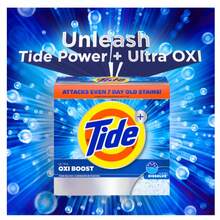 Tide Powder Laundry Detergent + Ultra Oxi Boost 114 Oz 73 Loads Deep Stain Removal Cleaning Power - Detergent - View 5