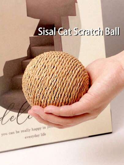 Interactive Cat Scratch Ball, Made Of Durable Scratch-Resistant Material, Helps Clean Cat's Teeth. Suitable For Cats Of All Ages To Chase, Bite, And Scratch, Releasing Energy.