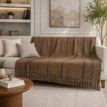 Giant Decorative Cotton Sofa Throw 3.00 X 1.80 - 咖啡棕 - 查看 2