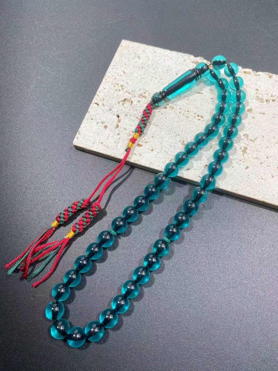 1pc Smooth Glossy 51 Beads Muslim Prayer Beads, Fashionable Dhikr Rosary - Multicolor - View 1