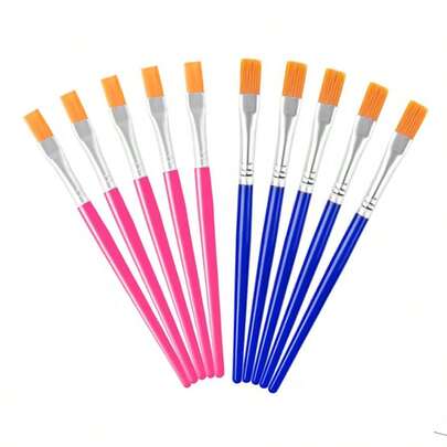 Graffiti Nylon Brush Short Rod Pointed Flat Head Hook Line Brushing Pen Flat Head Brush Water Powder Acrylic Watercolor Art Painting Brush