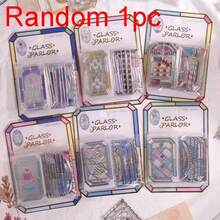 18pcs Colorful Glass Style Decorative Stickers, Floral, Cat, Butterfly Patterns Suitable For Phone Case Decoration, Diary And DIY Crafts - Multicolor - View 10