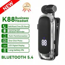 VAORLO 无线蓝牙耳机 5.2，夹式免提耳机，入耳式运动/驾驶耳机，带高清麦克风，超长续航，带来电震动提醒，会议耳机 - 黑色 - 查看 18