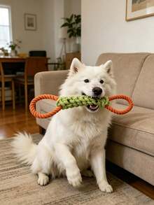Jouet à mâcher durable pour grands chiens, grand jouet noué, jouet à mâcher interactif convenant aux petits, moyens et grands chiens, cadeau de la Saint-Valentin pour animaux de compagnie, jouet à mâcher durable pour le nettoyage des dents et le jeu de tir à la corde - Multicolore - Voir 6