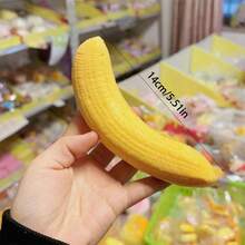 2个/1个逼真香蕉慢回弹挤压玩具，食物减压慢回弹香蕉，柔软湿润质地，慢回弹挤压材质，用于缓解压力、学习、大学、办公室、学校用品 - 多色 - 查看 2