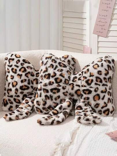 Gối trang trí/đệm thắt nơ họa tiết da báo, phù hợp mọi mùa, điểm nhấn cho ghế sofa, đệm sàn, trang trí nội thất, chất liệu mềm mại và thoải mái, món quà tuyệt vời nhất dành cho bạn bè, bạn học và gia đình trong các dịp lễ.