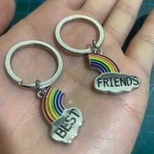 2pcs/Set Rainbow Pendant Keychain, Good Friend Pendant Splicing Keychain - 2pcs/set - View 3