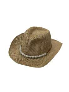 1pc Women's Outdoor Beach Western Hat, Sun-Shading Straw Hat, Bohemian Panama British Gentleman Hat, High-End Suitable For Beach Vacation,Holiday,Travel - MZ3050+ML49 - View 20