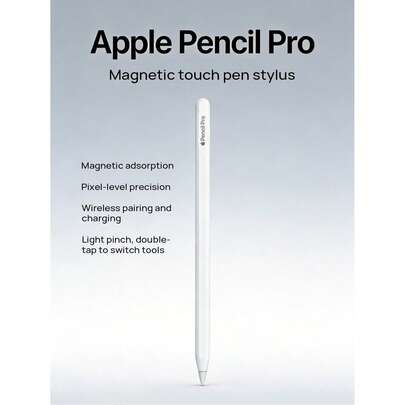  Bút cảm ứng từ tính Pencil Pro, sạc không dây, bút cảm ứng cho Apple iPad, bút vẽ chính xác đến từng pixel.