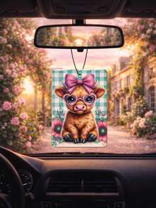 Conjunto de 4 enfeites de carro com fragrância de vaca das Terras Altas (4 peças/1 peça), decoração para retrovisor, acessório fofo para interior de carro, suprimentos para carro femininos e femininos, decoração perfumada, presente carinhoso para amigas e namoradas, pingente moderno para retrovisor de carro. - multicolorido - Ver 6
