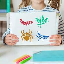 1 Set Reusable Insect Stencils For DIY Crafts - Ant, Ladybug, Firefly, Fly, Grasshopper, Dragonfly And Damselfly Templates, Suitable For Wood Boards, Walls And Educational Activities - Insect - View 8