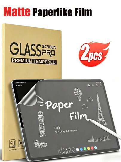 2pcs Paper-Like Screen Protector, PET Material Anti-Glare, Suitable For IPad 11th/10th Gen, Pro 2024, 10, Mini 7, Air 13, Pro 11, A16 11th/10th Gen (2025/2022), Smooth Writing Experience, High Sensitivity, Anti-Fingerprint, Natural Writing, Low Reflection, Easy Installation, Support Drawing