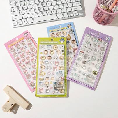 DOBBLE 1 miếng dán trang trí, vật liệu tự dán DIY, thích hợp để trang trí mùa đông, năm mới, sinh nhật và các ngày lễ khác, trang trí nhà cửa, nhân vật hoạt hình, đồ thủ công Giáng sinh, đồ trang trí, Giáng sinh, làm thủ công (kiểu ngẫu nhiên)
