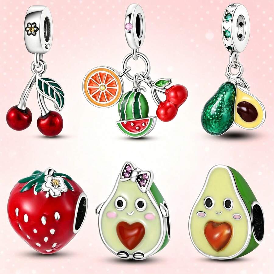 1 Mặt dây chuyền bạc Sterling: Mặt dây chuyền hình quả anh đào, mặt dây chuyền hình quả cam-dưa hấu-anh đào, mặt dây chuyền hình cô gái quả bơ, mặt dây chuyền quả bơ tốt cho sức khỏe, hạt hình quả bơ, hạt hình quả dâu tây. Những mặt dây chuyền và charm tự làm độc đáo này được thiết kế đặc biệt cho vòng tay và dây chuyền - hãy phối hợp chúng để tạo ra một chiếc vòng tay có một không hai. Chúng là sự lựa chọn hoàn hảo cho dù bạn tự thưởng cho mình hay tặng quà. - Nhiều màu - Xem 1