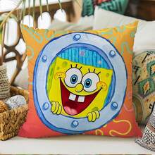 SpongeBob SquarePants 1pc Cartoon Style Pillowcase | Retro Style Pillowcase | Wedding Party And Home Decor Design | Creative Gift Pillowcase, Throw Pillow Cover, Sofa Decorative Cushion, Home Decor, Cushion Cover, 100% Polyester, Zipper Closure, Exquisite Home Decor - Multicolor - View 1