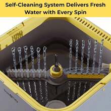 TrueClean Spin Mop 2.0 W/Detachable Inner Bucket, Self Standing, Separates Clean And Dirty Water, Foldable Square Mop Head, Trip - A - 查看 3