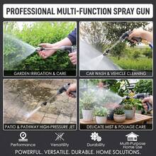 High Pressure Car Wash Spray Gun, Portable Hose Nozzle For Car Washing, Garden Watering & Cleaning, With 3 Connectors And 1 Foam Bottle - Black - View 3