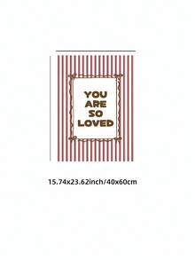 1pc Unframed "You Are So Loved" Striped Poster Decor, Suitable For Art Spaces, Apartments, Living Rooms, Bedrooms, Back To School, And Fashionable Dorms - Stripe - View 11
