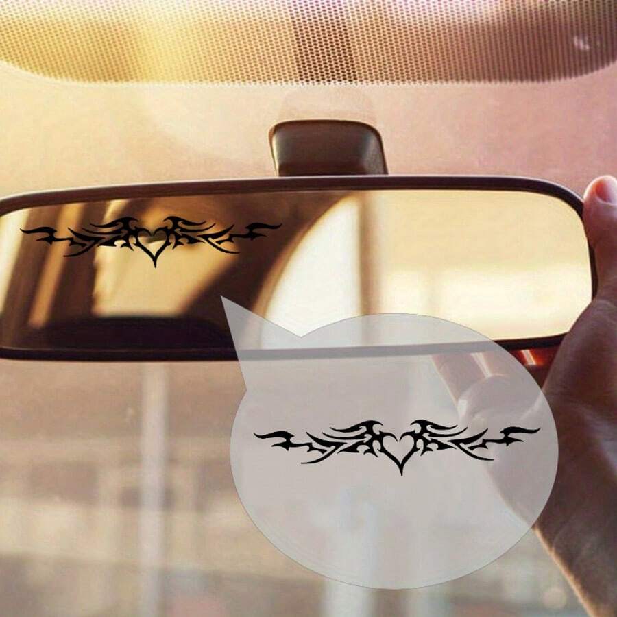 天使翅膀乙烯基贴纸套装，心形和哥特式设计汽车车窗和车辆贴花 - 裝飾貼紙 - 查看 1