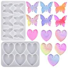 1 Khuôn silicon hình bướm tình yêu có lỗ để làm mặt dây chuyền, vòng cổ, bông tai, móc khóa, phụ kiện trang sức bằng nhựa epoxy, dụng cụ làm đồ thủ công. Khuôn epoxy UV, đồ thủ công làm bằng tay. - trắng - Xem 11