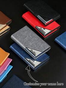 1pc Customized Stainless Steel Card Holder & Name Card Case, Anti-Demagnetization Compact Card Holder, Anti-Theft Bank Card Wallet, Titanium Black Business Card Case - Modern & Durable Design, Suitable For Office Or Professional Use, Personalized Gift For Leaders & Elders - Multicolor - View 13