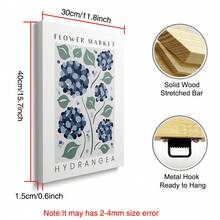1/3 piezas Conjunto de carteles de lienzo con flores botánicas azules enmarcados/sin marco, arte de pared floral minimalista y abstracto de Hortensia, Azafrán y Clavel para decoración de entrada, pasillo, apartamento, sala de estar, dormitorio, decoración del hogar moderna - A - Ver 17