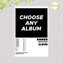Frameless Poster-[2D Flat] 1pc A Frameless 2D Flat Canvas Painting Album Cover Art Featuring The Phrase "CHOOSE ANY ALBUM", Perfect For Decorating Your Living Room, Bedroom, Office, Studio, Or Music Room - 無框 - 查看 2