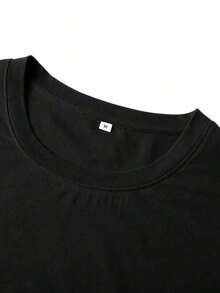 Men's Short-Sleeved T-Shirt With The Word "PARIS" And Gradient Stripe Pattern - Casual And Comfortable Clothing, Suitable For Outdoor Sports In Summer, Made Of Blended Polyester Fabric, Round Neck, Lightweight And Soft. - 黑色 - 查看 4