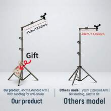 Adjustable Desktop Photography Tripod Stand, Suitable For Video Shooting, Lightweight Tripod For Vlogging And Live Streaming - Black - View 8