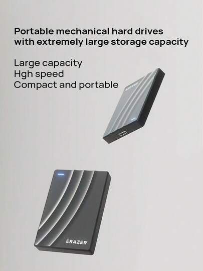 Lenovo ERAZER G600 Portable Hard Drive, USB 3.0 Interface Mechanical Hard Drive, External Storage For Laptops, Office Use, Large Capacity Home Storage, Plug And Play, Portable And Driverless, High Speed.