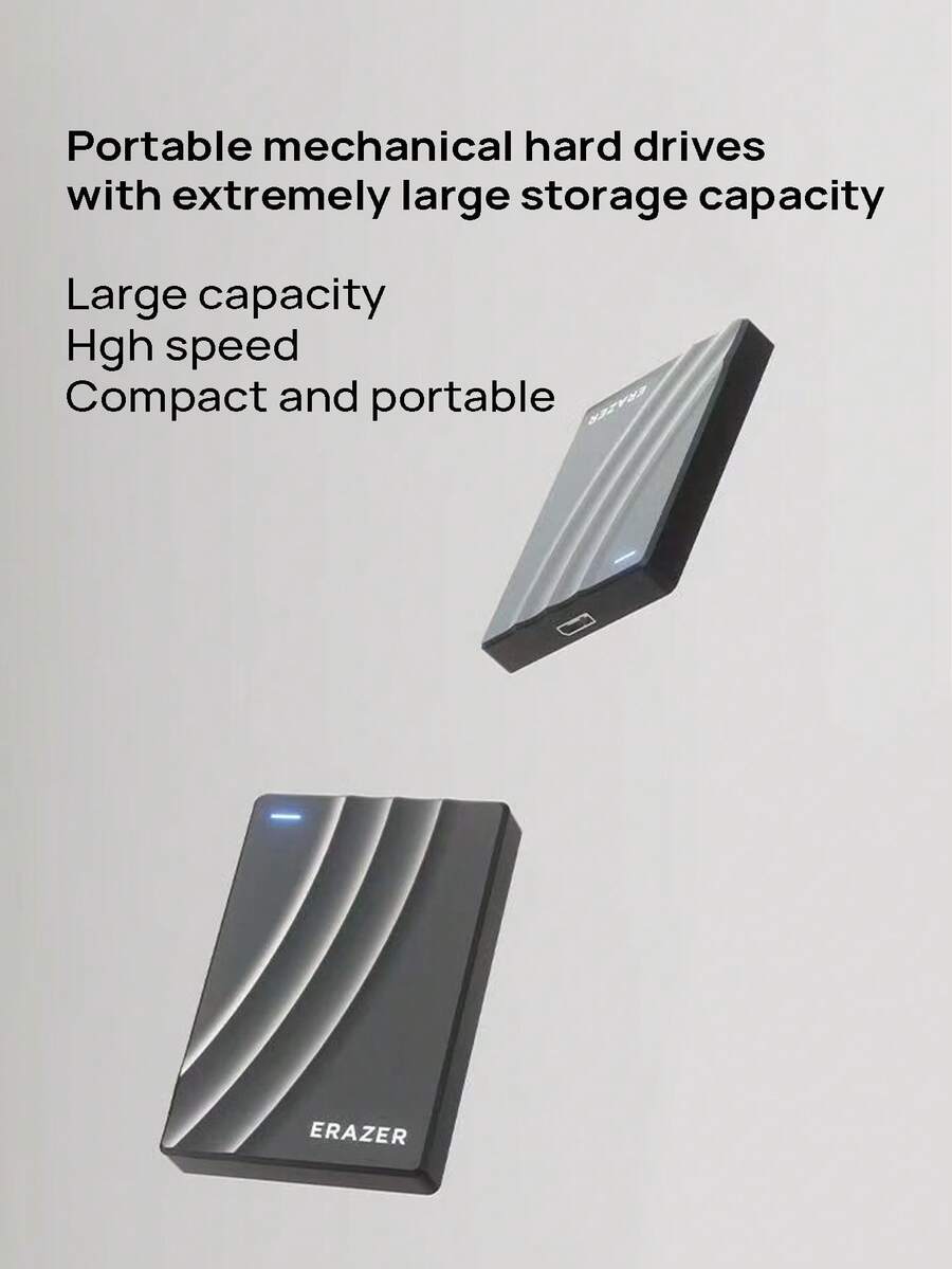 Lenovo ERAZER G600 Portable Hard Drive, USB 3.0 Interface Mechanical Hard Drive, External Storage For Laptops, Office Use, Large Capacity Home Storage, Plug And Play, Portable And Driverless, High Speed. - View 1